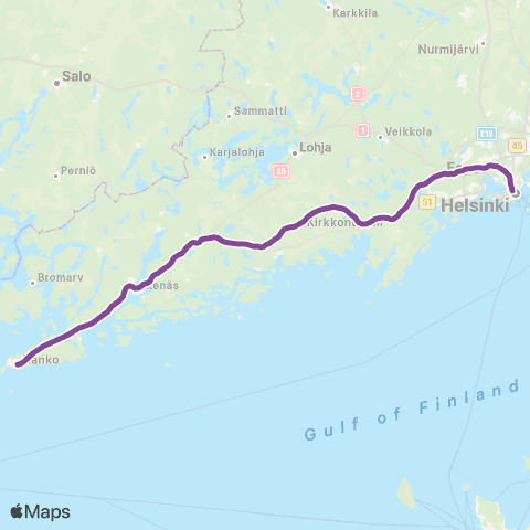 HSL Lähijuna map