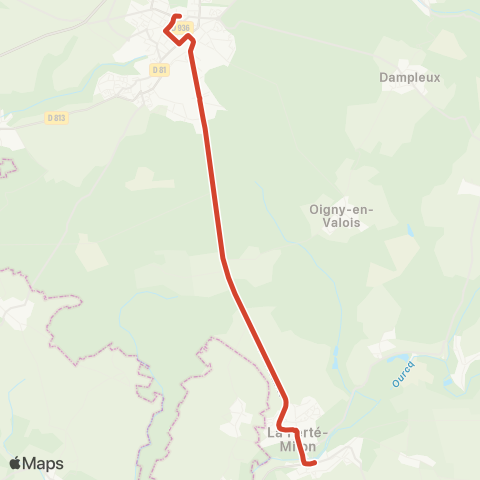 Villéo Retzéo Villers-Cotterêts - La Ferté-Milon map