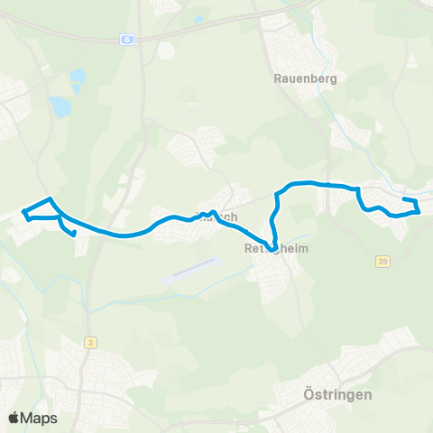 SWEG Mühlhausen - Rettigheim - Malsch - St. Leon-Rot - Rot-Malsch Bahnhof map