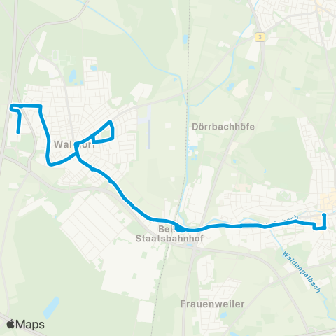 SWEG Walldorf IKEA - Wiesloch-Walldorf Bf - Wiesloch map