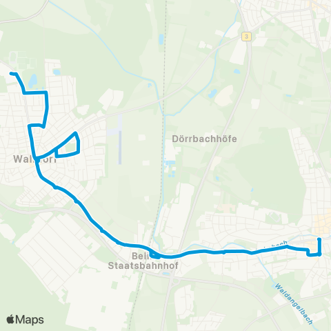 SWEG Walldorf Schulzentrum - Wiesloch-Walldorf Bf - Wiesloch map