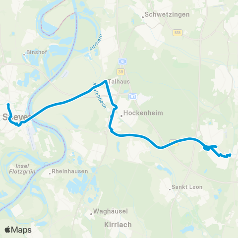 SWEG Regiobus Speyer - Hockenheim - Walldorf map