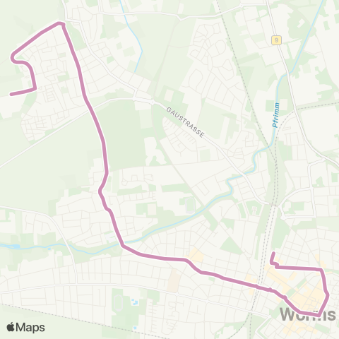 Verkehrsverbund Rhein-Neckar Klinikum Worms - Herrnsheim - Hochheim - Worms Hbf / ZOB map