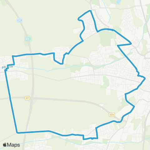 Verkehrsverbund Rhein-Neckar Pfeddersheim - Leiselheim - Herrnsheim - Neuhausen - Hbf West - Horchheim - Pfeddersheim map