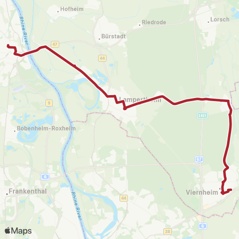 Verkehrsverbund Rhein-Neckar Worms - Lampertheim - Hüttenfeld - Viernheim / Heppenheim map