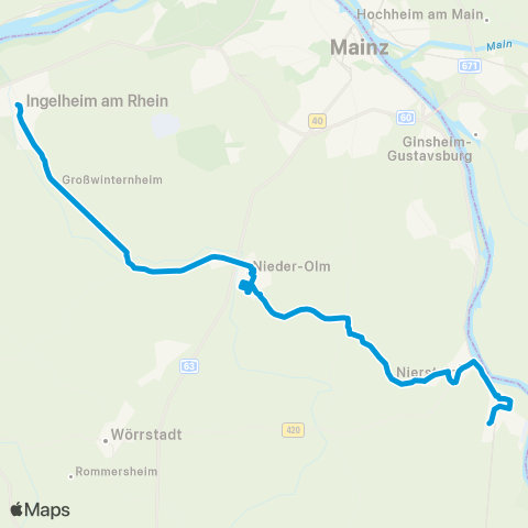Verkehrsverbund Rhein-Neckar Bensheim - Einhausen - Bensheim map