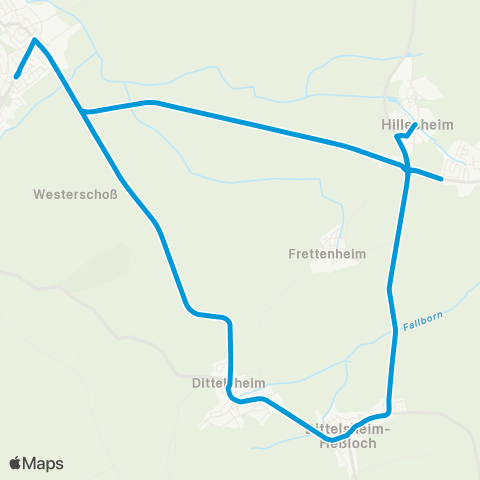 Verkehrsverbund Rhein-Neckar Biblis - Wattenheim - Nordheim - Hofheim map