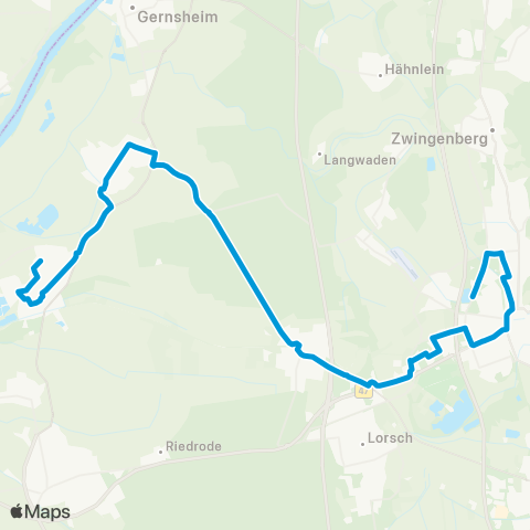 Verkehrsverbund Rhein-Neckar Biblis - Groß-Rohrheim - Einhausen - Bensheim map