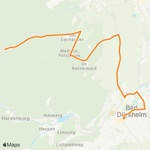 Stadtwerke Bad Dürkheim GmbH Lindemannsruhe - Bad Dürkheim Bahnhof map