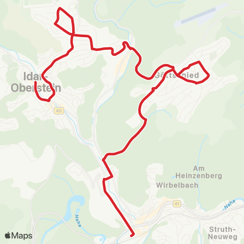 Stadtwerke Eberbach Eberbach Bf - Hohenstaufenstraße - Eberbach Nord - Eberbach Bf map