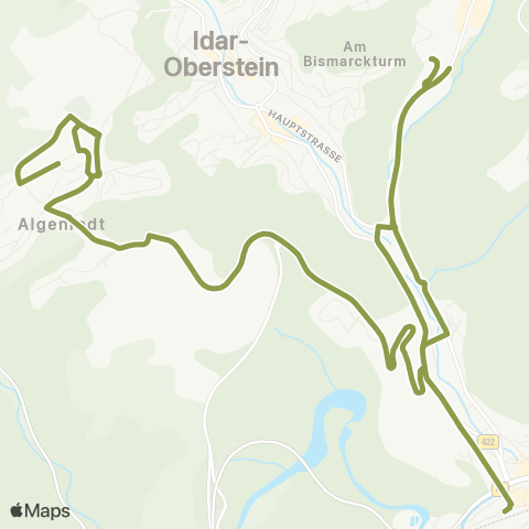 Stadtwerke Eberbach Eberbach Bf - Rockenau Seniorenstift - Eberbach Bf map