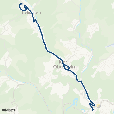 Stadtwerke Eberbach Eberbach Bf - Böser Berg - Igelsbach - Böser Berg - Eberbach Bf map