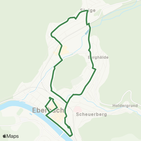 Stadtwerke Eberbach Eberbach Bahnhof - Eberbach Nord - Eberbach Bahnhof map