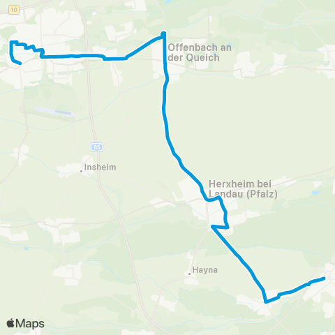 Verkehrsverbund Rhein-Neckar Rheinzabern - Herxheim - Offenbach - Queichheim - Landau map