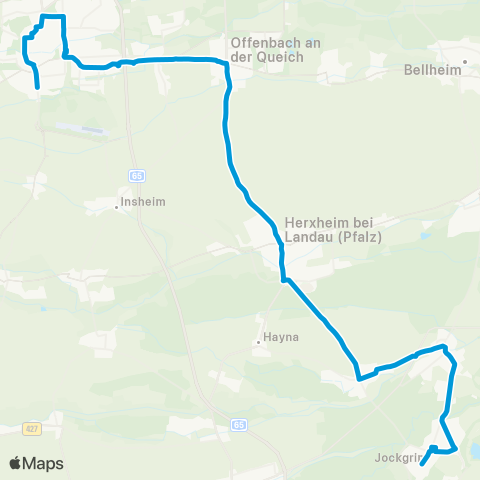 Verkehrsverbund Rhein-Neckar Jockgrim - Rheinzabern - Herxheim - Landau map