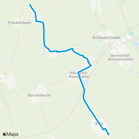 Verkehrsverbund Rhein-Neckar Gönnheim - Rödersheim - Gronau - Assenheim - Hochdorf - Böhl map
