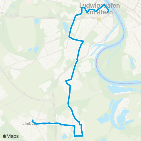 Verkehrsverbund Rhein-Neckar (Ludwigshafen - ) Rheingönheim - Neuhofen - Limburgerhof map