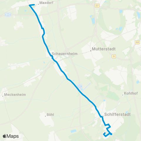 Verkehrsverbund Rhein-Neckar Schifferstadt / Mutterstadt - Dannstadt - Maxdorf map