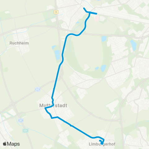 Verkehrsverbund Rhein-Neckar Limburgerhof - Mutterstadt - Oggersheim map