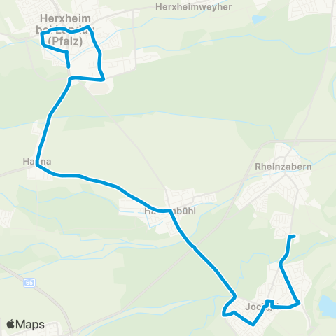 Verkehrsverbund Rhein-Neckar Herxheim - Hayna - Hatzenbühl - Rheinzabern map