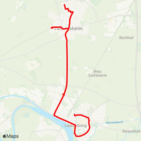 DB Regio Heddesheim - Ladenburg Weststadt - Südstadt - Pflastermühle map
