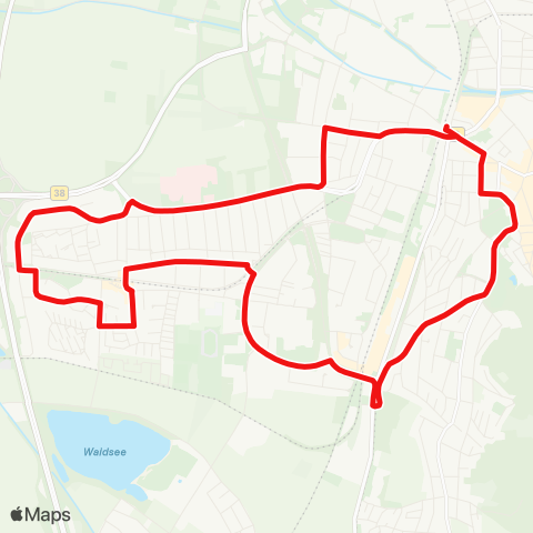 DB Regio Ringlinie: Hbf - Krankenhaus GRN - Weststadt - Hermannshof - Hbf map
