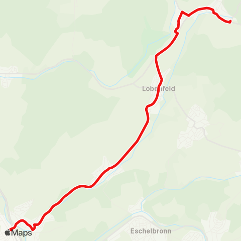 DB Regio Meckesheim - Mönchzell - Lobenfeld - Waldwimmersbach map