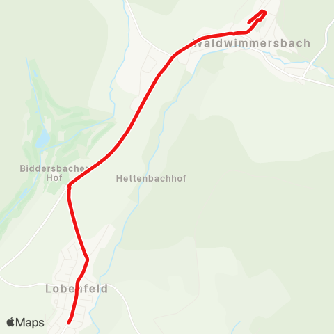 DB Regio Schulbusverkehr Lobenfeld - Waldwimmersbach map