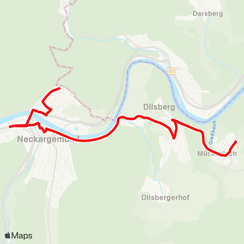 DB Regio Mückenloch - Dilsberg - Neckargemünd - Kleingemünd map