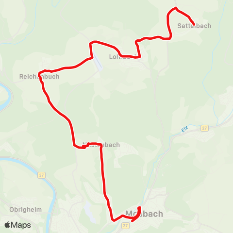 DB Regio Mosbach - Reichenbuch - Sattelbach map