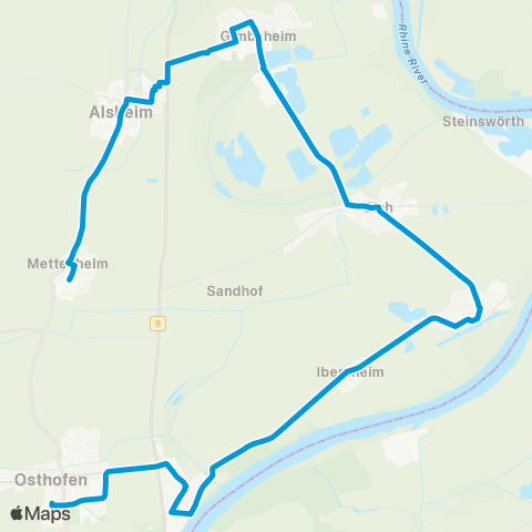 Verkehrsverbund Rhein-Neckar Osthofen - VG Eich map