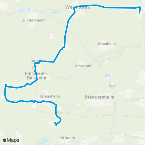 Verkehrsverbund Rhein-Neckar Offstein - Monsheim - Flörsheim-Dalsheim - Osthofen map