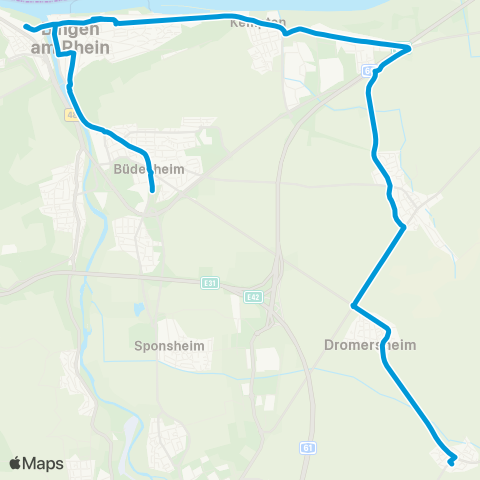 Verkehrsverbund Rhein-Neckar Stadtbus Lampertheim Rosenstock - Bahnhof map