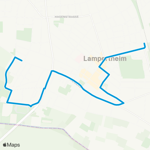 Verkehrsverbund Rhein-Neckar Stadtbus Lampertheim Bahnhof - Biedensand map