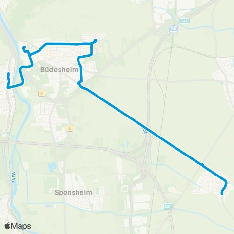 Verkehrsverbund Rhein-Neckar Stadtbus Lampertheim Rosenstock - Guldenweg - Biedensand map