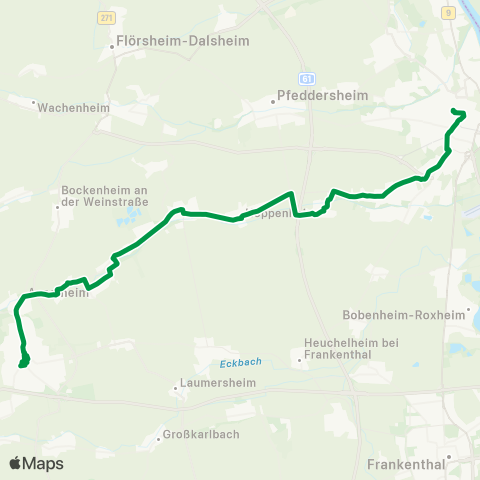 Verkehrsverbund Rhein-Neckar Grünstadt - Offstein - Heppenheim - Worms map