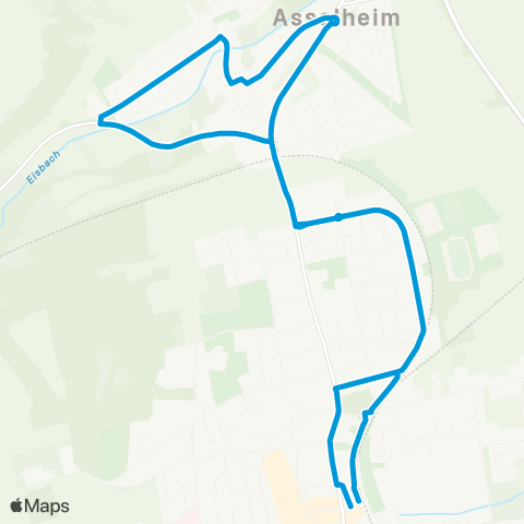 Verkehrsverbund Rhein-Neckar Stadtverkehr Grünstadt Bahnhof - Asselheim - Bahnhof (Friedrich-Ebert-Str.) map