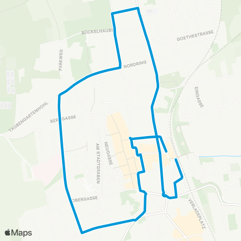 Verkehrsverbund Rhein-Neckar Stadtverkehr Grünstadt Ringlinie Bahnhof - Krankenhaus - Bahnhof map