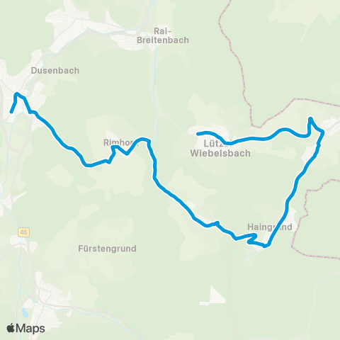 VRN Lützelbach - Seckmauern - Haingrund - Breitenbrunn - Rimhorn - Höchst map