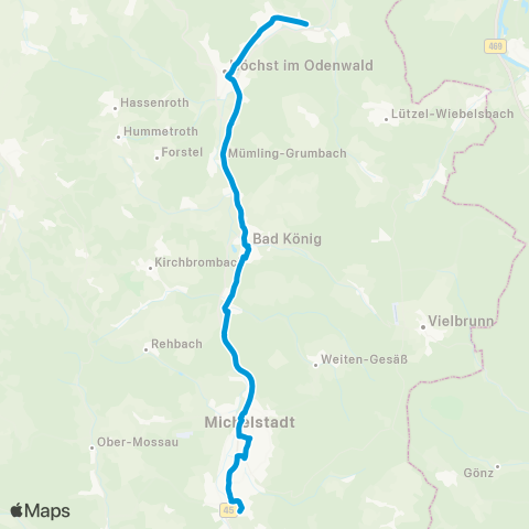 VRN Erbach - Michelstadt - Zell - Bad König Höchst - Sandbach - Neustadt map