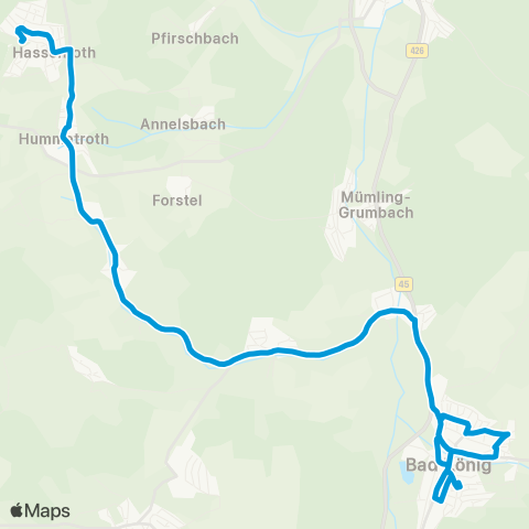 VRN Michelstadt - Bad König - Brombachtal - Hassenroth map