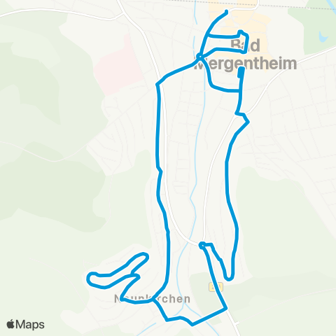 SWEG Stadtbus Bad Mergentheim Igersheim - Bahnhof - Neunkirchen map