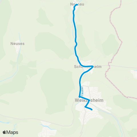 Verkehrsverbund Rhein-Neckar Lichtenhöfe - Nassau - Elpersheim - Weikersheim map