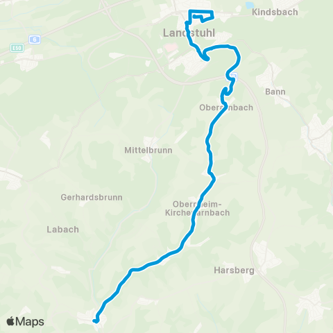 Verkehrsverbund Rhein-Neckar Landstuhl - Obernheim - Kirchenarnbach - Wallhalben map