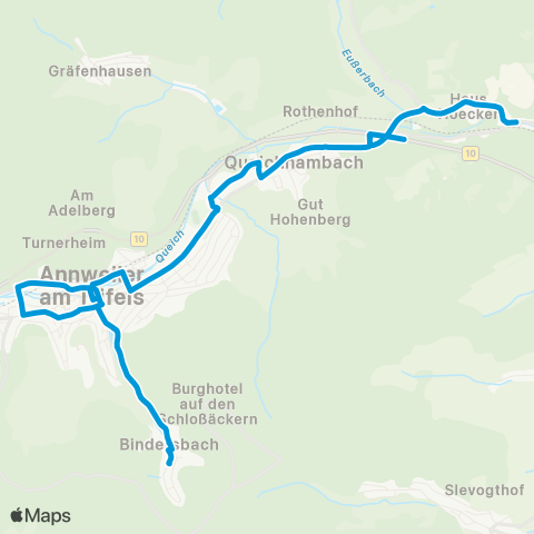 Verkehrsverbund Rhein-Neckar Albersweiler - Gräfenhausen - Annweiler - Bindersbach map