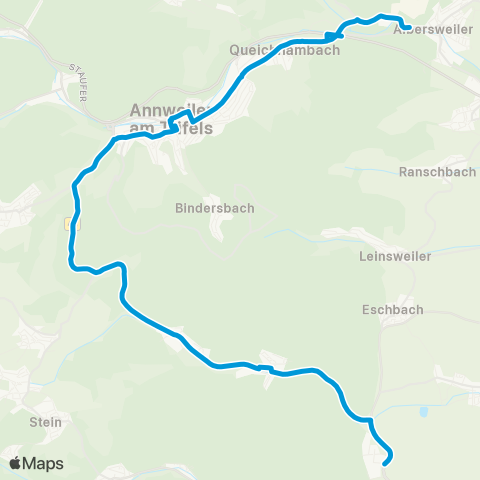 Verkehrsverbund Rhein-Neckar Pfalzklinikum - Waldhambach - Waldrohrbach - Annweiler - Albersweiler map