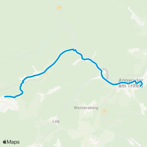 Verkehrsverbund Rhein-Neckar Hauenstein / Hofstätten - Sarnstall - Annweiler map