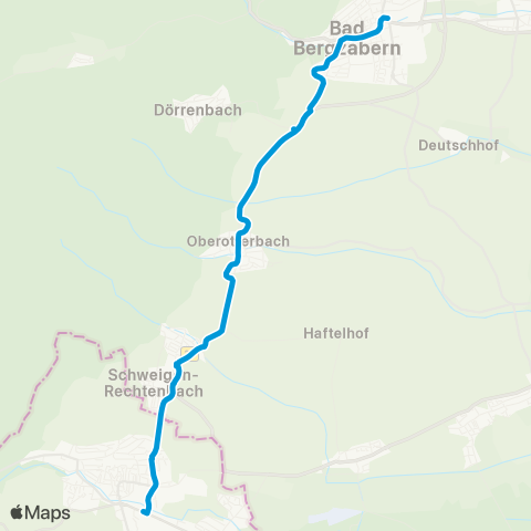 Verkehrsverbund Rhein-Neckar (Landau) - Bad Bergzabern - Schweigen-Rechtenbach - Wissembourg map