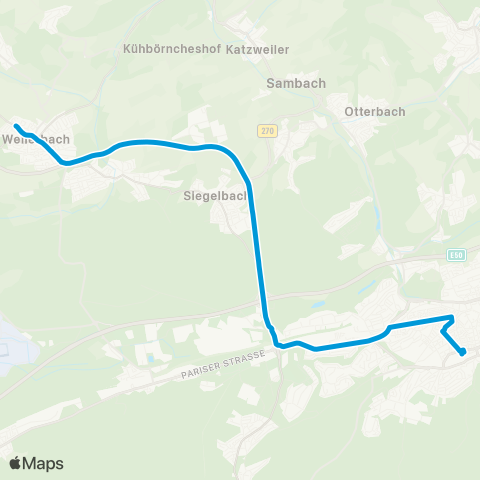 VRN Weilerbach - Kaiserslautern map