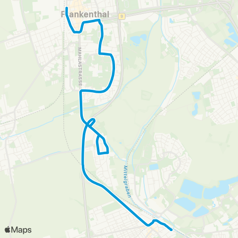 Verkehrsverbund Rhein-Neckar Frankenthal Hbf - ADR - Studernheim - LU-Oggersheim map